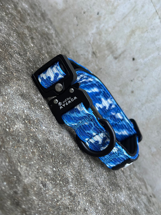 Hochwertiges taktisches Hundehalsband XS 2cm Blau-Camouflage