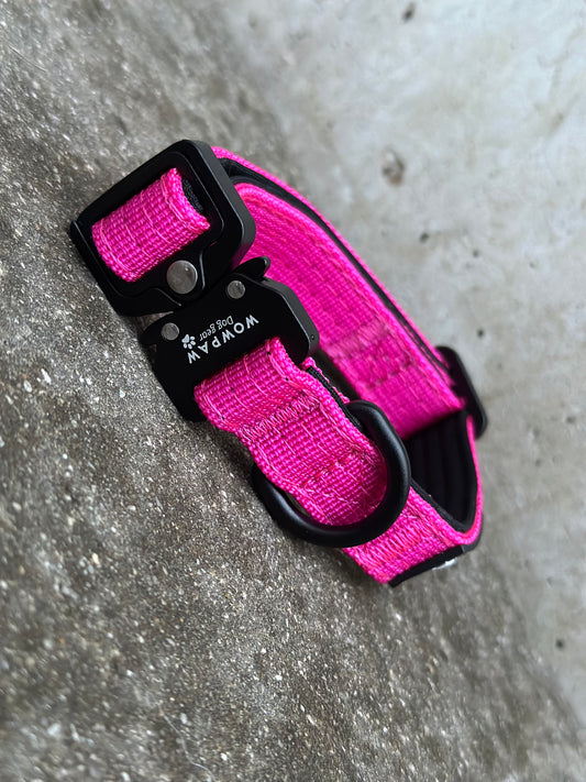 Hochwertiges taktisches Hundehalsband XS 2cm Magenta