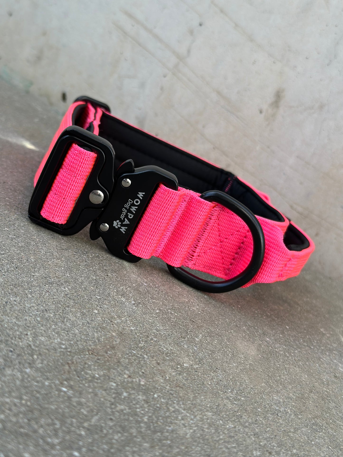 Hochwertiges taktisches Hundehalsband Neonpink Größe M Breite 3,8cm