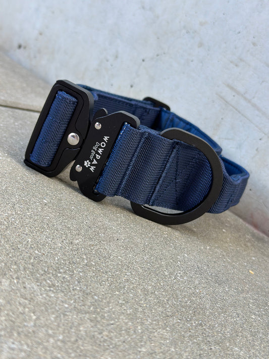 Hochwertiges taktisches Hundehalsband 5cm ULTRA LIGHT Navyblau Edition Größe M