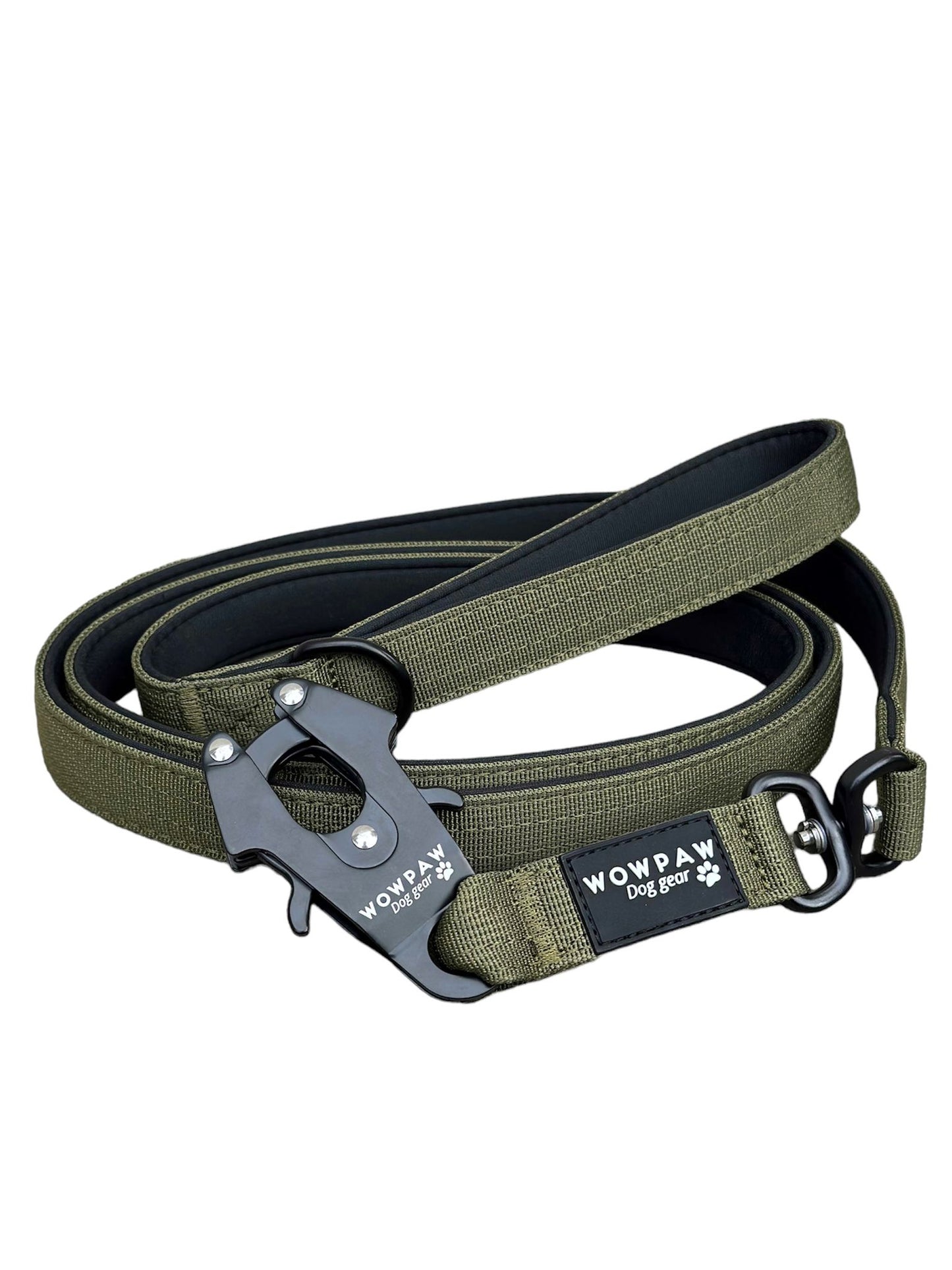 Taktische Hundeleine mit Froschkarabiner 360° drehbar Länge 1,8m Army Green