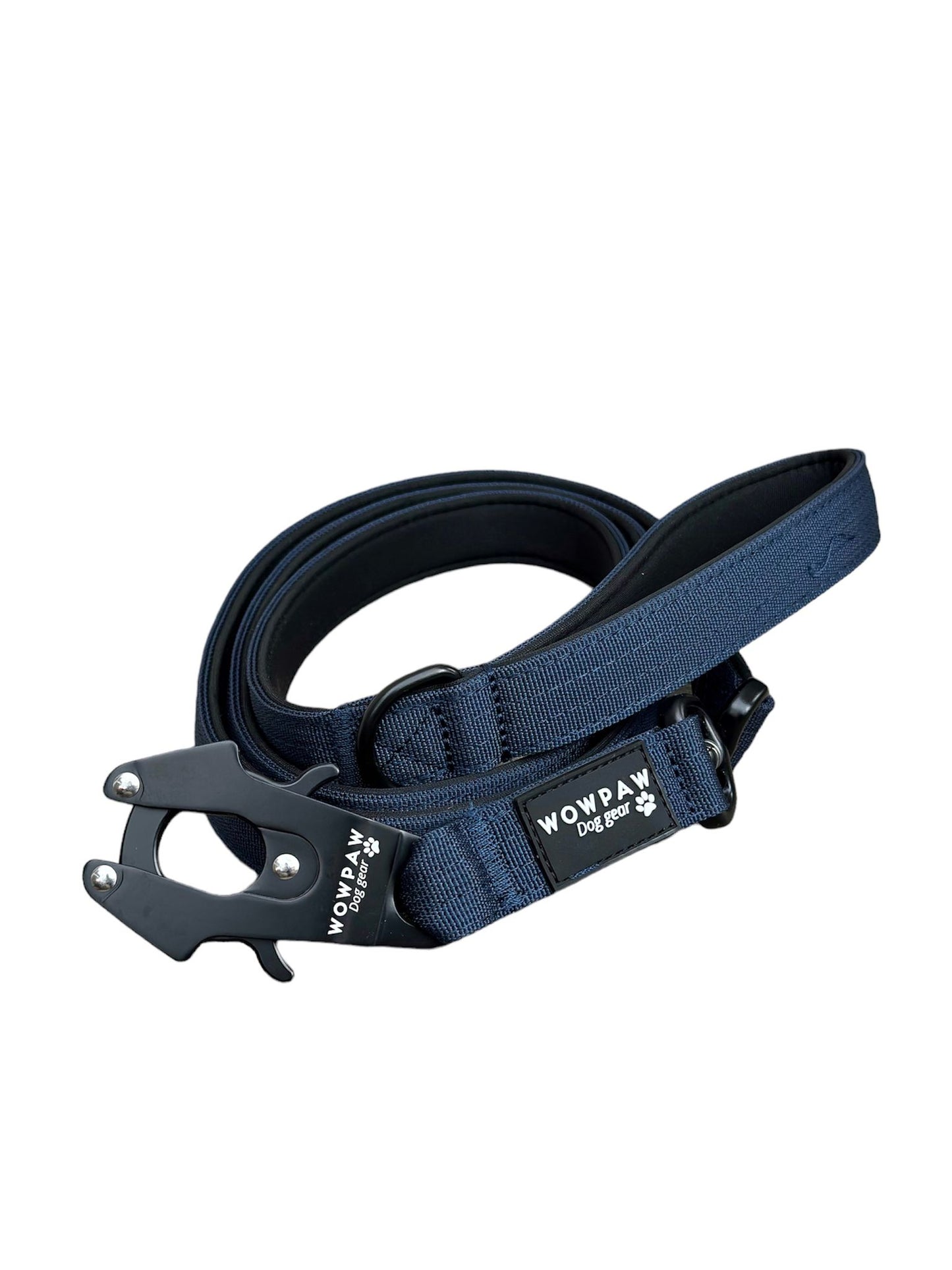 Taktische Hundeleine mit Froschkarabiner 360° drehbar Länge 1,8m Navy Blau