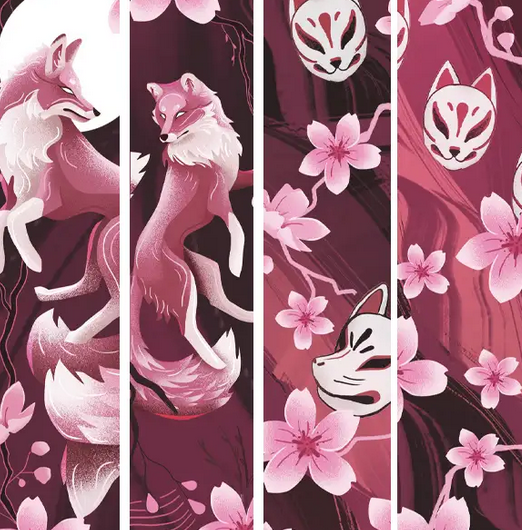 KETTU Halbzug Hundehalsband Violet Kitsune