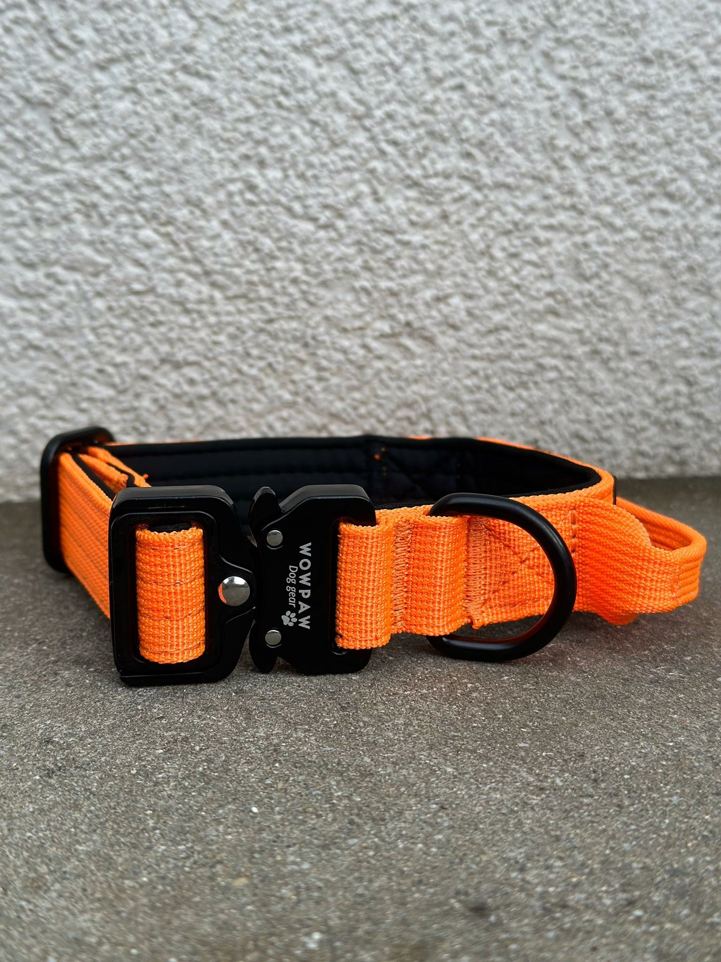 Hochwertiges taktisches Hundehalsband XS 2,5cm Neonorange