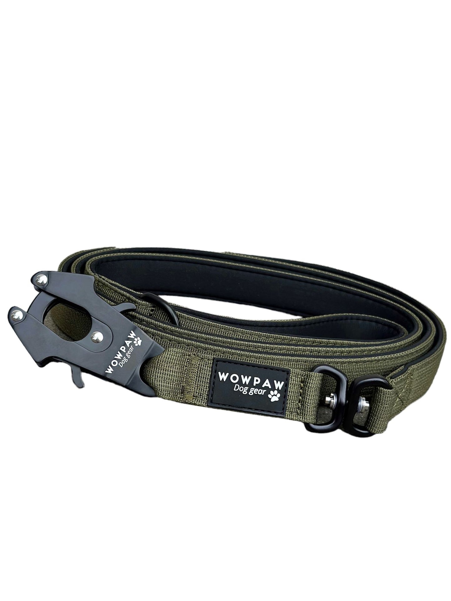 Taktische Hundeleine mit Froschkarabiner 360° drehbar Länge 1,8m Army Green